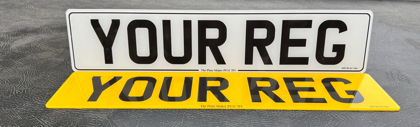 Standard UK Front and Back Number Plates