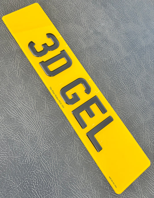 3D Gel Road Legal Number Plates