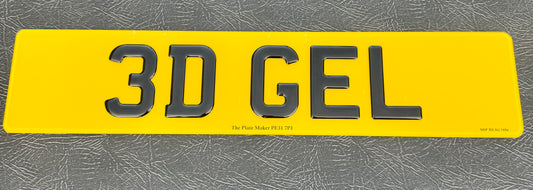 3D Gel Road Legal Number Plates